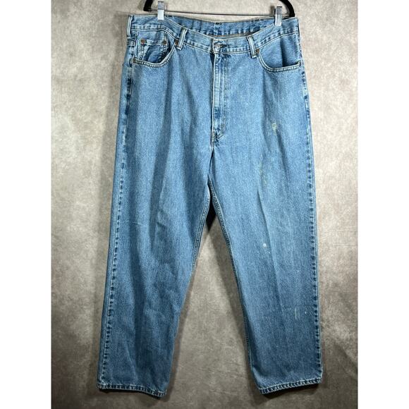 Levi's 550 Jeans Mens Size 42X32 Blue Medium Wash Denim Relaxed Fit Tapered Work - Picture 1 of 11